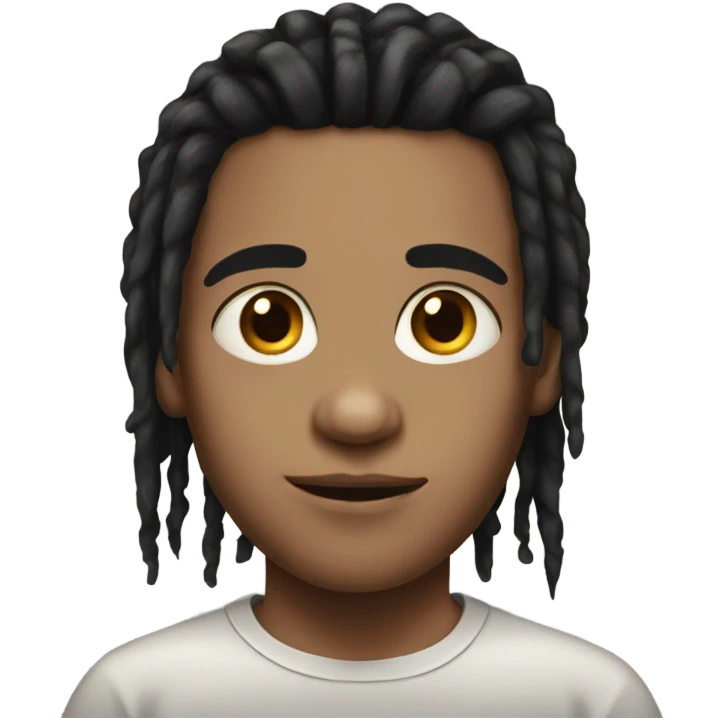 portrait of a boy with black hair dreads emoji