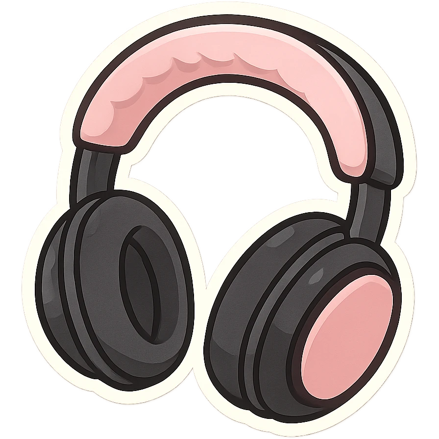 Pink and black object emoji