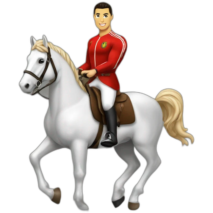 Christiano Ronaldo sur un cheval emoji