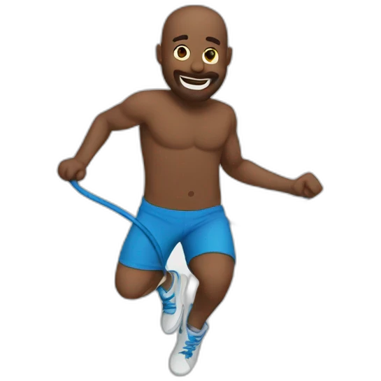 Man doing jumping rope emoji