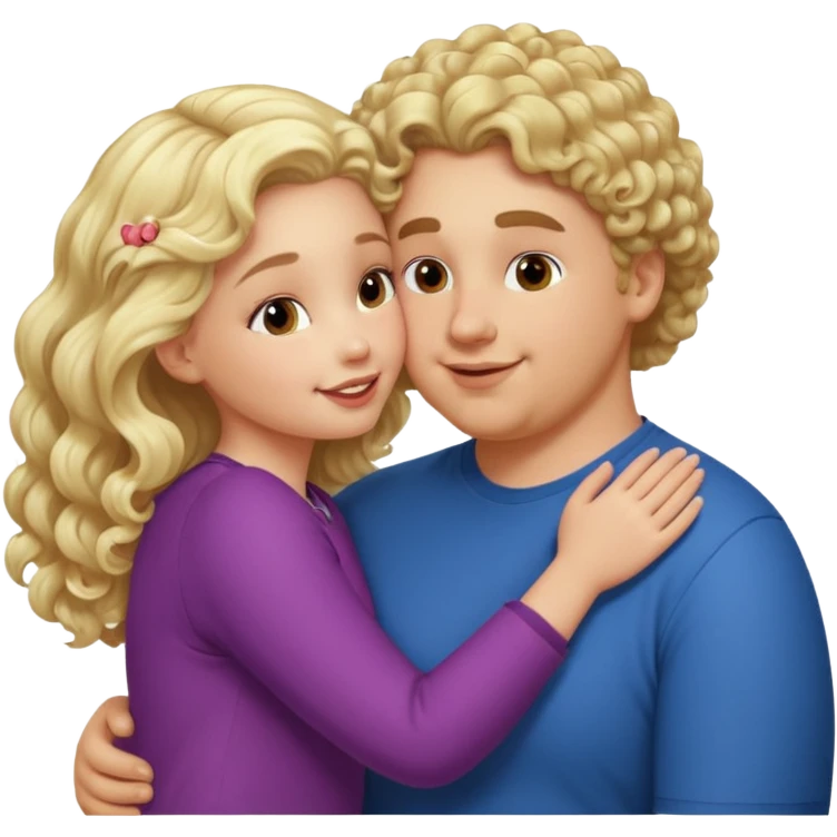 small white blonde girl kissing obese curly hair blonde white man emoji