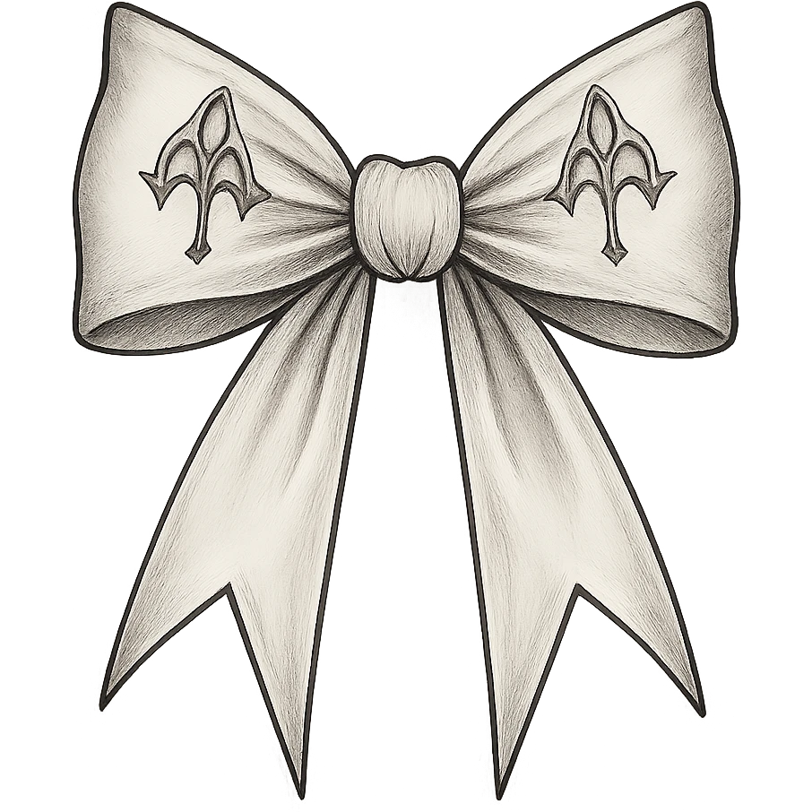 white gothic bow emoji