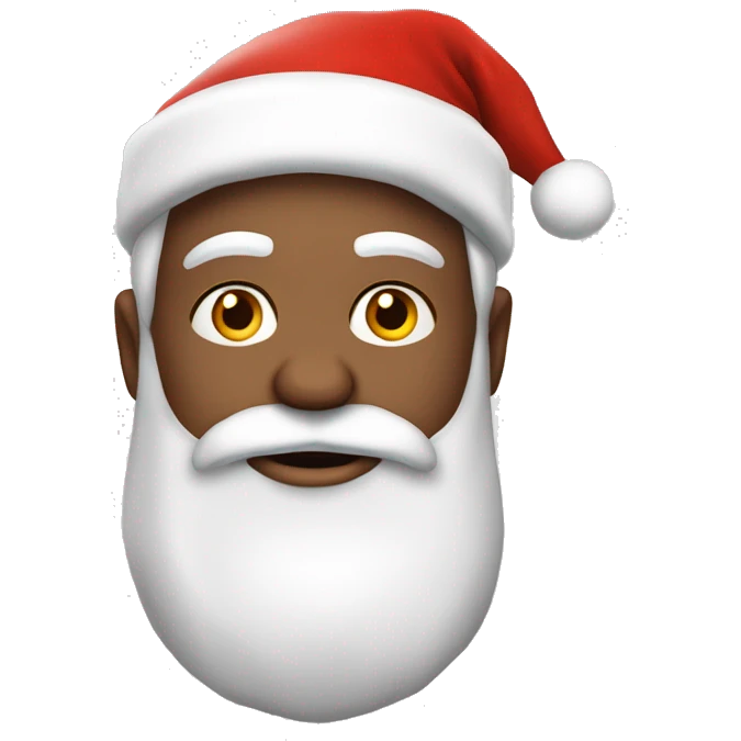 père Noël avec cadeau est costume rouge et barbe blanche emoji