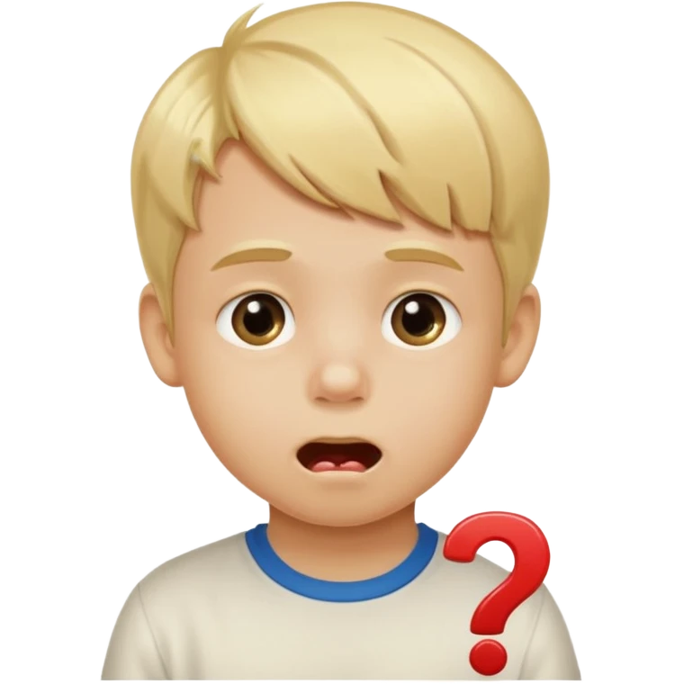 Blonde kid drooling with numbers 6 and 7 next to him  emoji