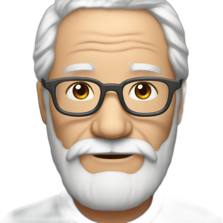 grandpa white glasses 50 years old gray beard emoji