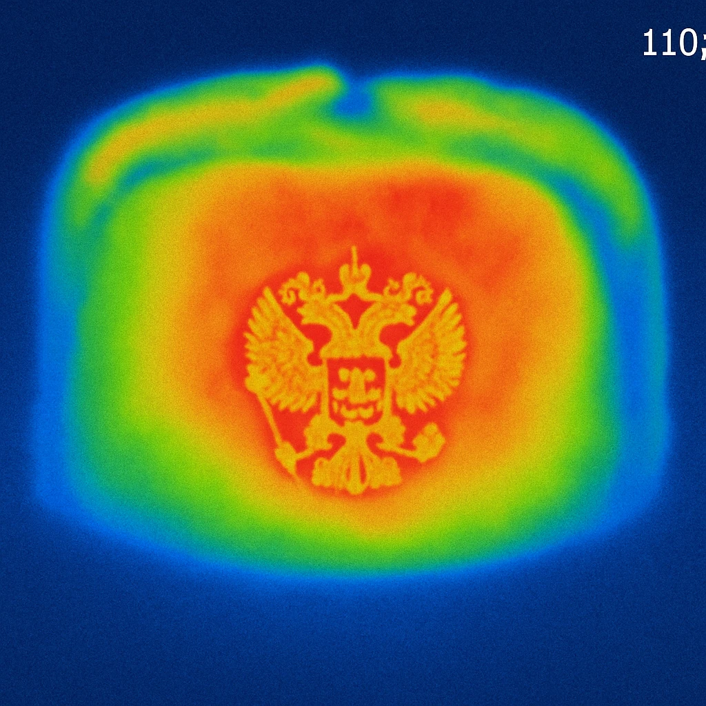 Russian hat ushank with the coat of arms of Russia emoji