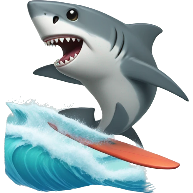 shark surfing emoji