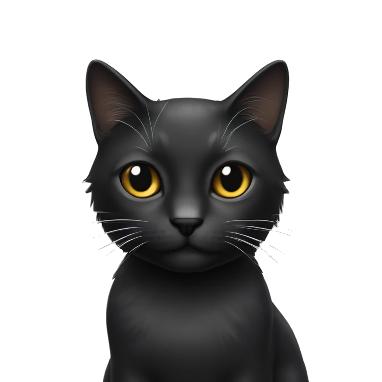 Gato negro y gato blanco con pelo largo emoji