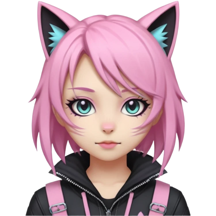Edgy Kawaii Cute Cool Pastel Cartoon Beautiful Elegant Pretty Anime Punk Techwear Gothic Catgirl emoji