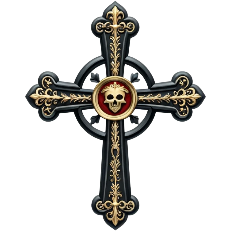 Juste la croix catholique en métal noir stp emoji