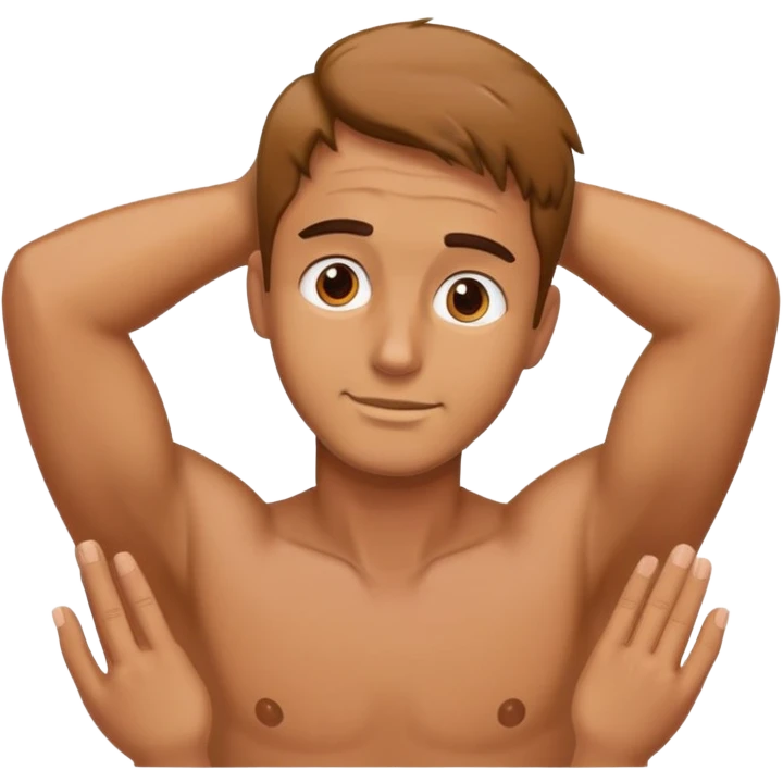 A man hold his hands across his neck  emoji