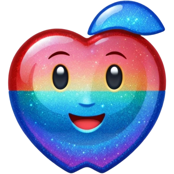 glitter red and blue raio emoji
