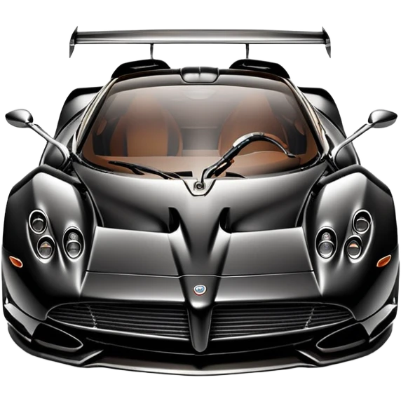 A all black pagani with perfect spec emoji