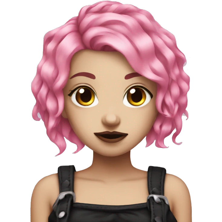 Pink hair goth girl emoji