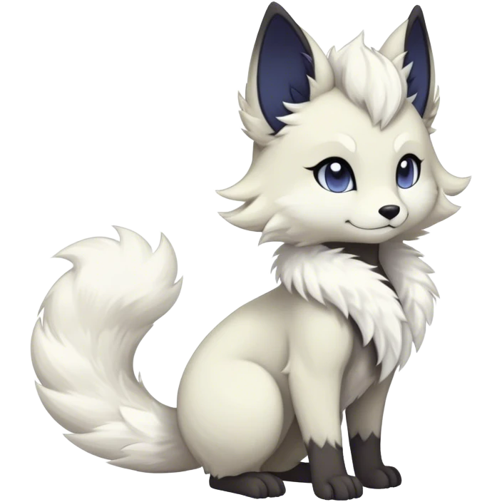 Kawaii dark fantasy ethereal anthro fursona Fakemon with tufted tail  emoji
