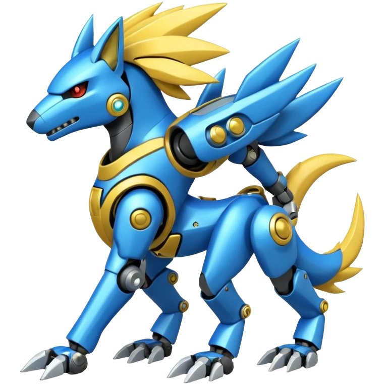Mechanical Manectric-Protogen-Fakémon-Pokémon-creature-fusion (full body) emoji