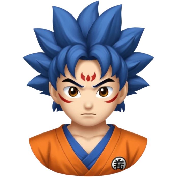 Emoji San goku plus petit niveau image , concentrer comme avant un combat contre un adversaire, maintenant fais moi un emoji que je peux utiliser pour Instagram  emoji