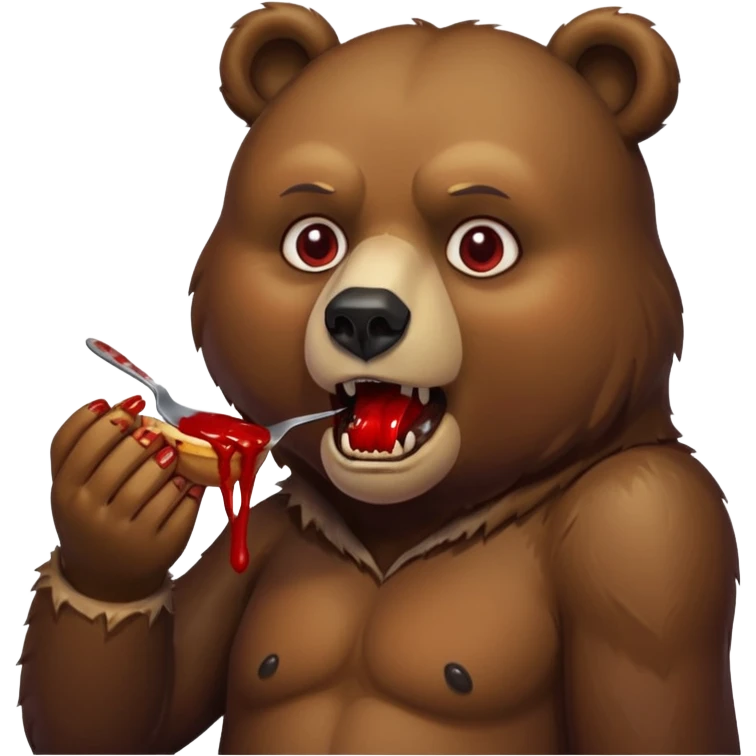 Bear eating person emoji
