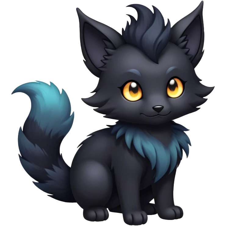 Kawaii dark edgy fantasy ethereal fursona Fakemon with tufted tail emoji