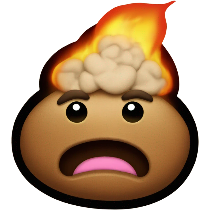 poop emoji on fire emoji