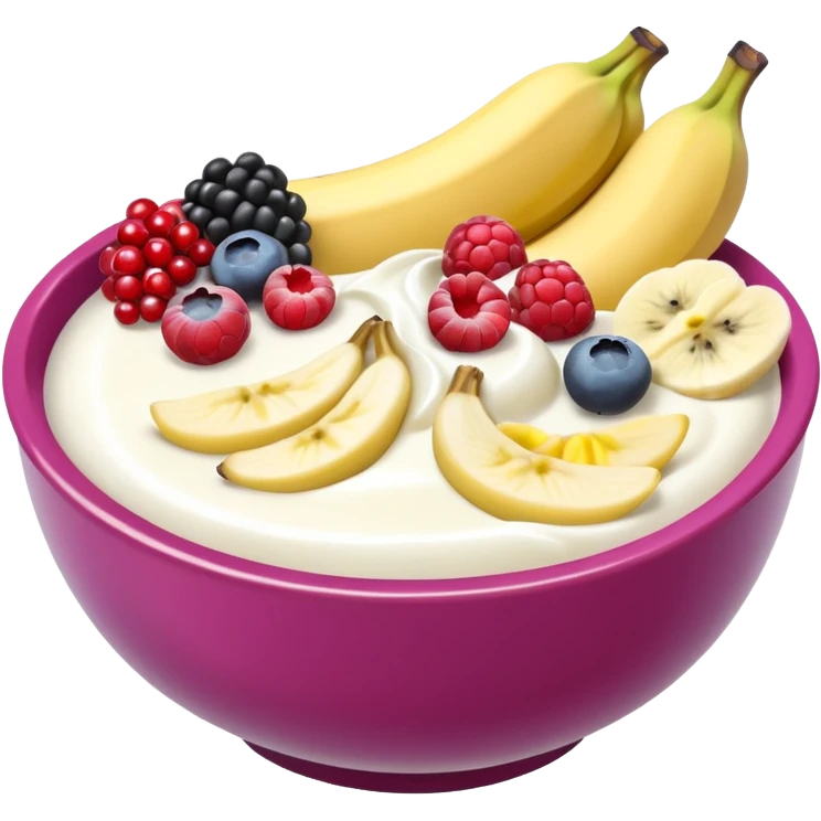 Yoghurt bowl with fruit emoji