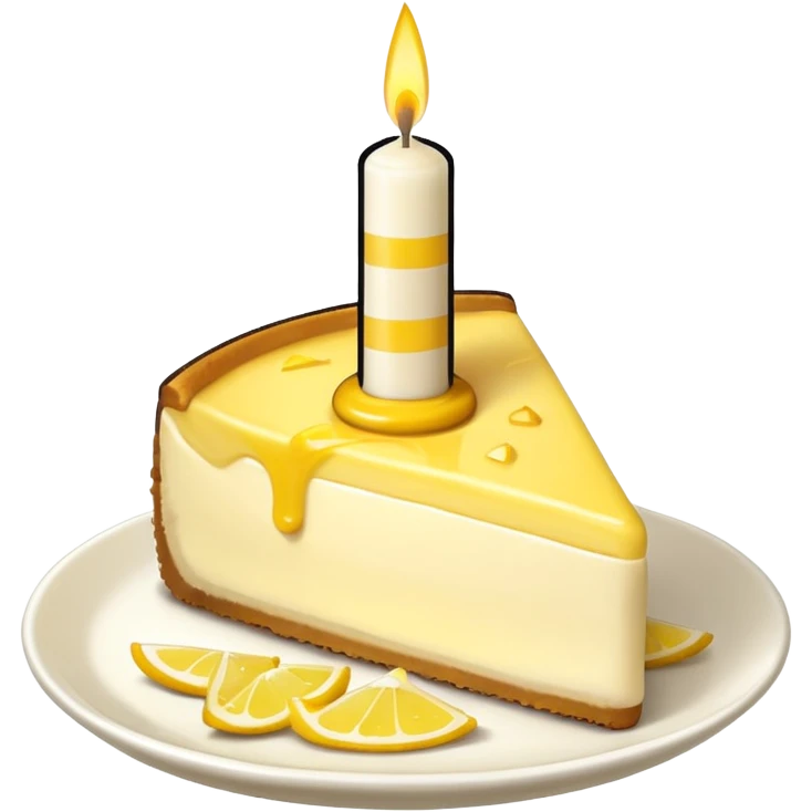 triangle lemon cheesecake on birthday candle emoji