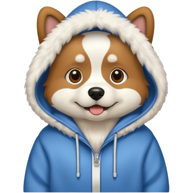 The dog wearing a hoodie emoji