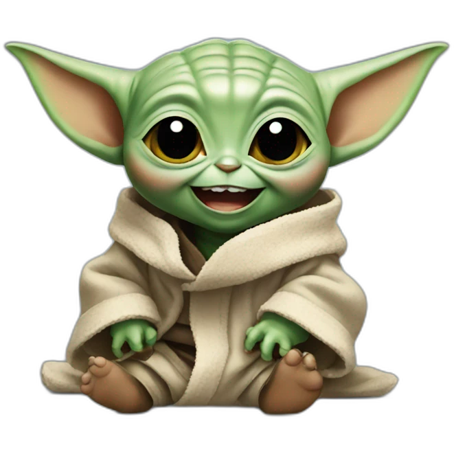 Baby yoda who laugh emoji
