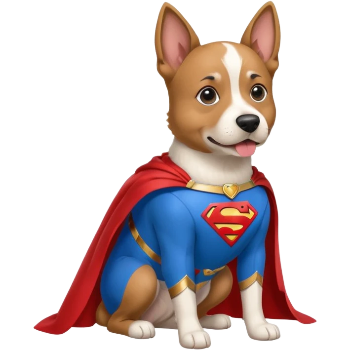 Doggy in a Superman costume emoji