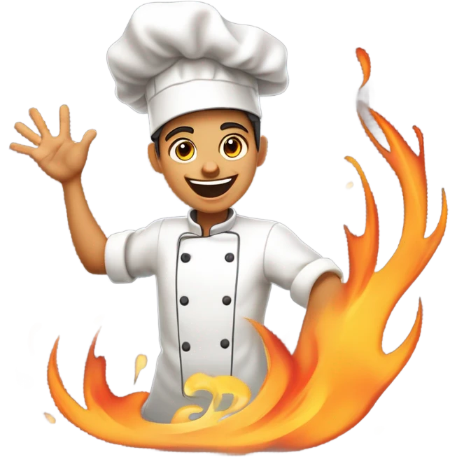 Beginner 19 year old chef saying WELCOME TO MY COOKING SHOW! while the whole kitchen is getting burnt down in work at a pizza place in Roblox emoji