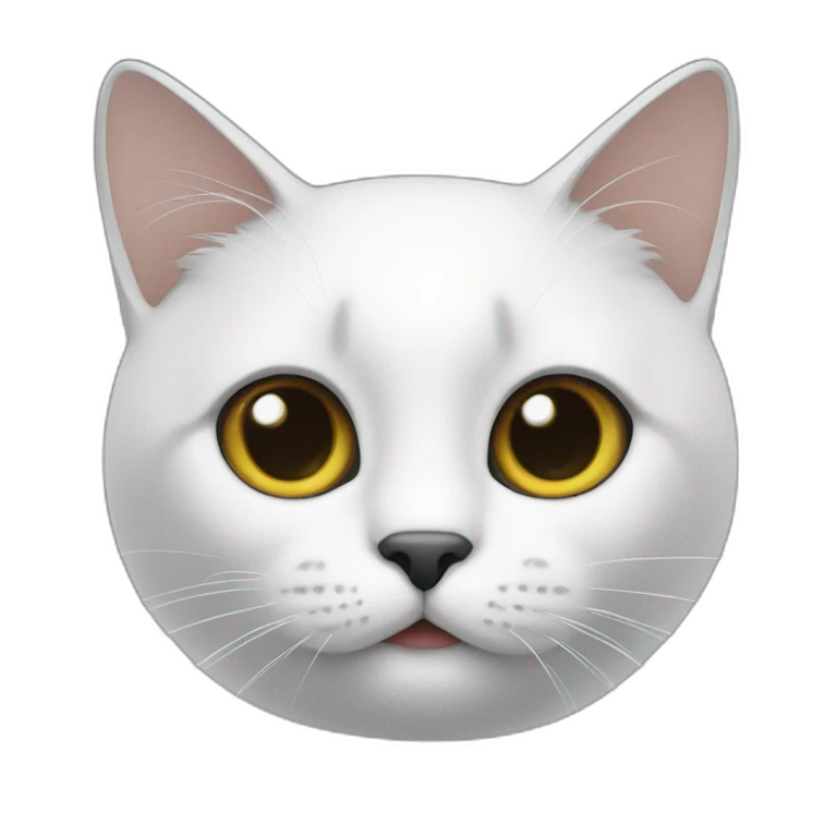 Chat blanc et noir emoji