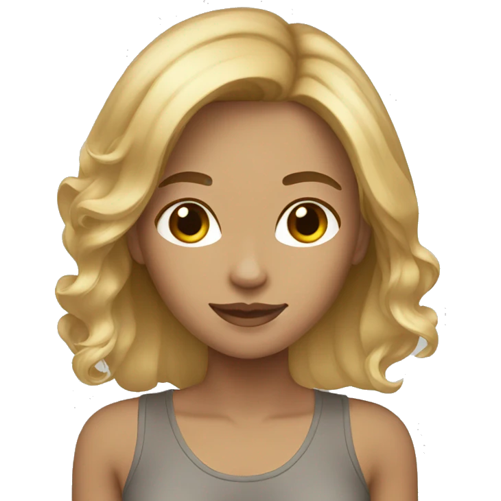 Female hair color brown and blond emoji