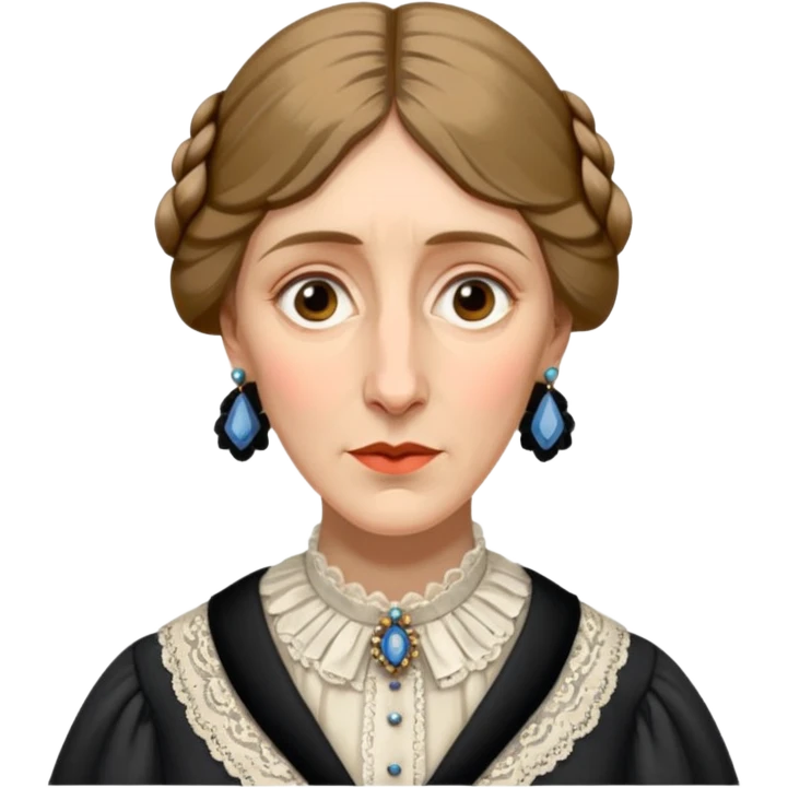 Virginia woolf as a victorian emoji