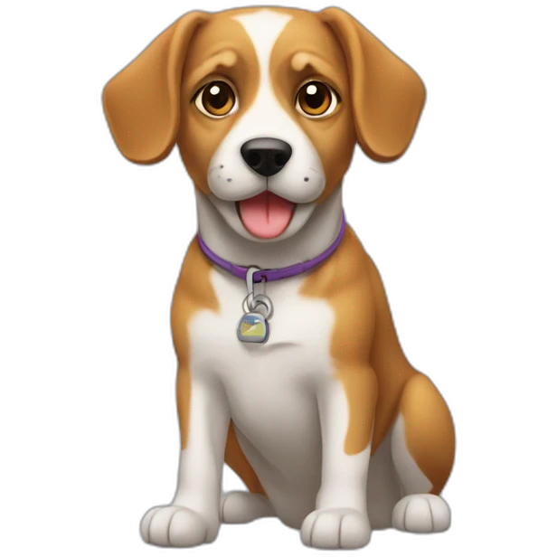 Chien sur un chat sur un l'api. emoji