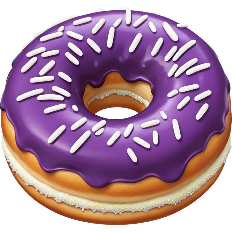 purple donut with white sprinkles emoji