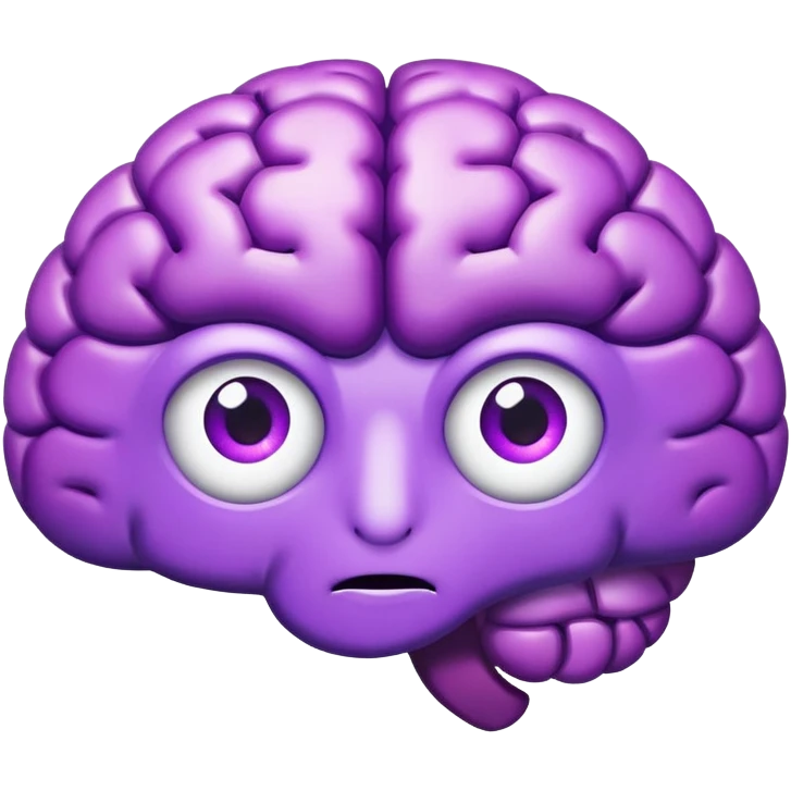 Brain with eyes Purple emoji