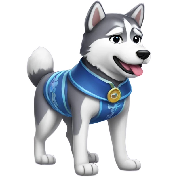 Husky in a costume  emoji