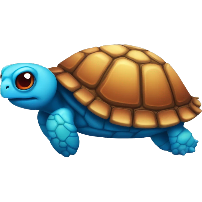 tortuga roja con lunares azules y ojos amarillos emoji