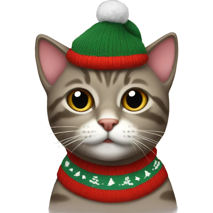Cat wearing a Christmas sweater emoji