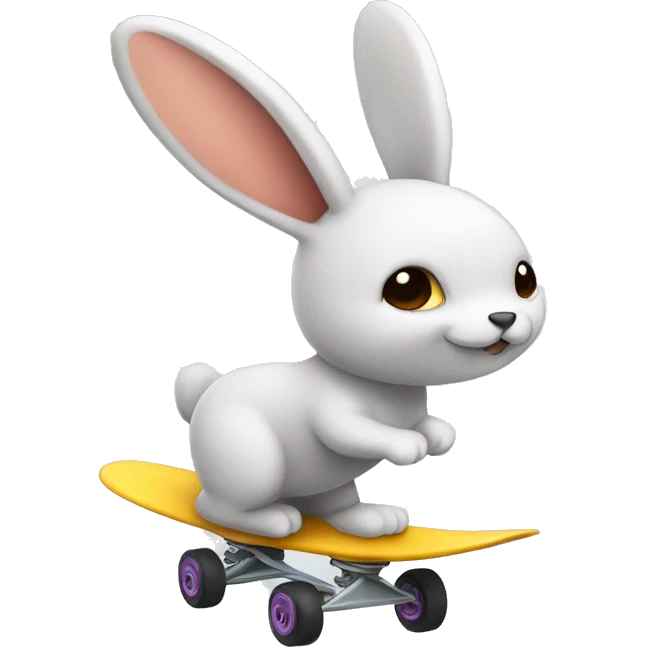 Conejos volando en patineta emoji
