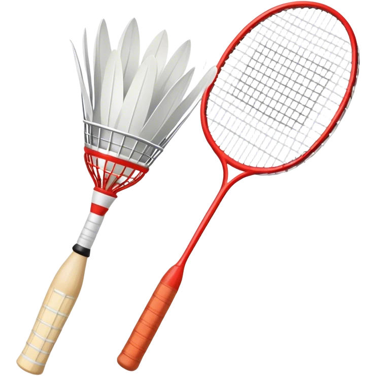 Just Shuttlecock and badminton racket emoji