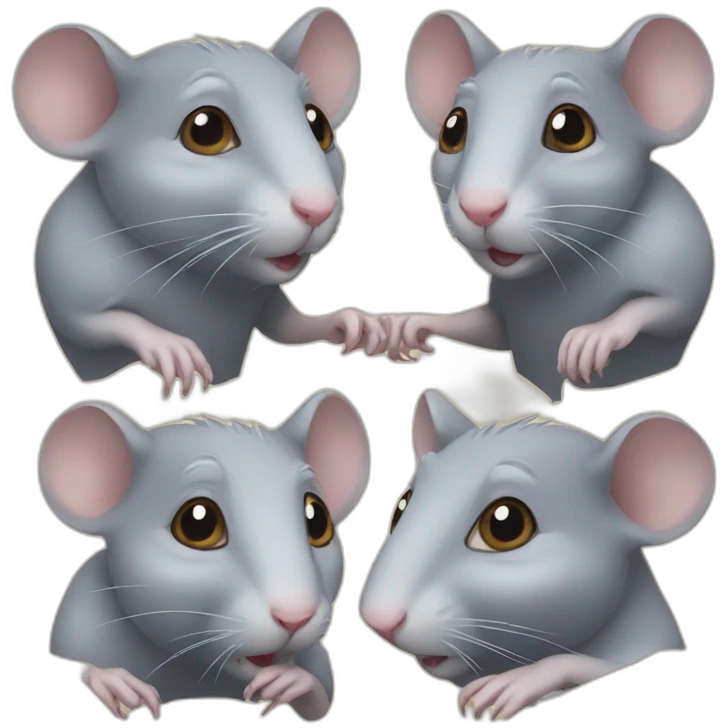four grey rats emoji