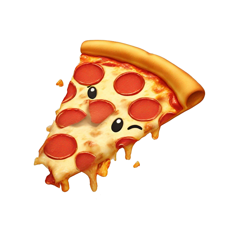 Cat eating pizza emoji