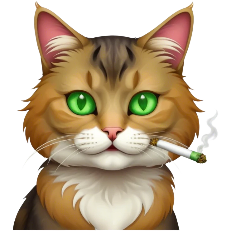 Cat smoking weed emoji