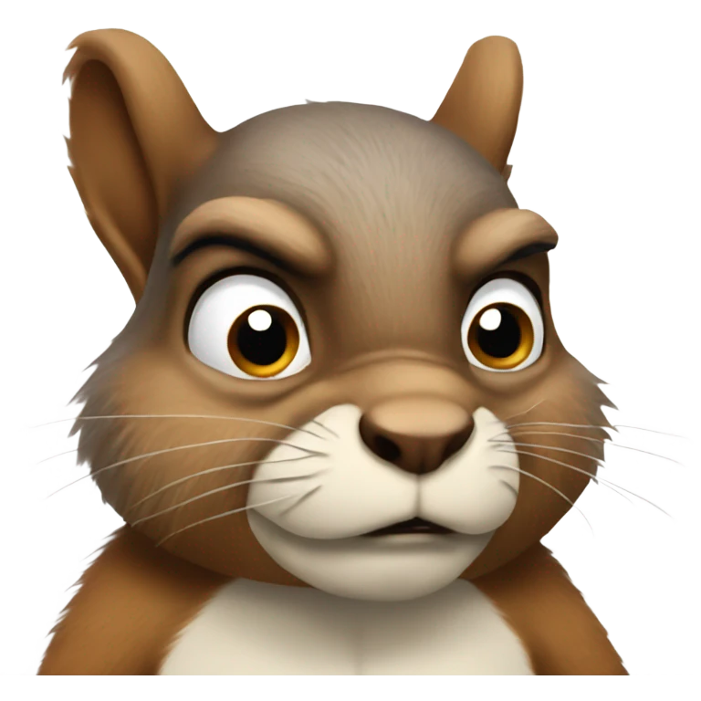 Grumpy squirrel emoji