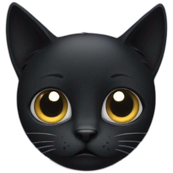 Black cat worried emoji