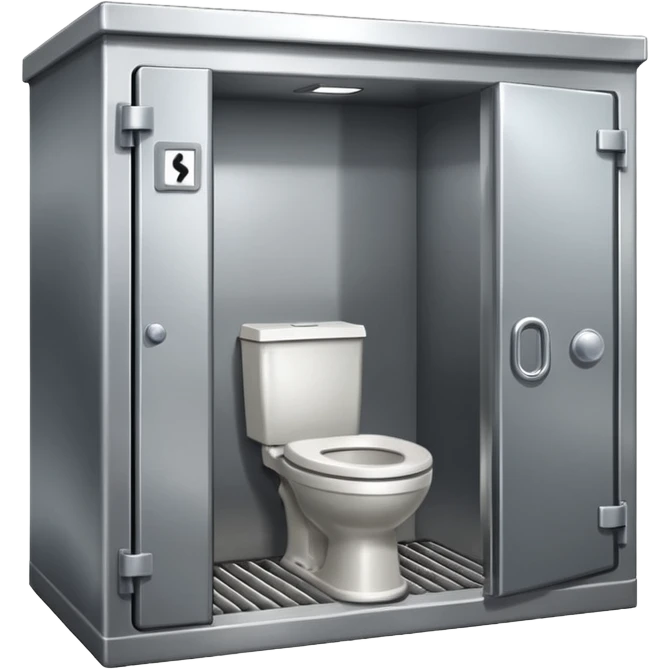 Stainless steel jail cell toilet emoji