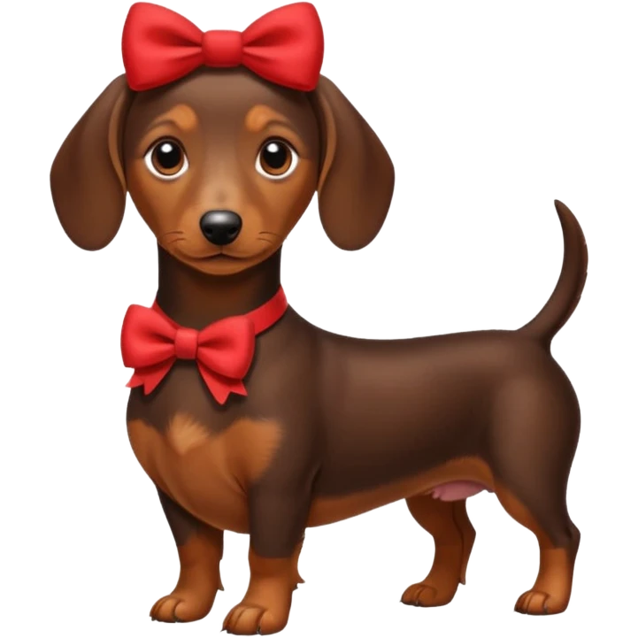 Dachshund wearing bow emoji