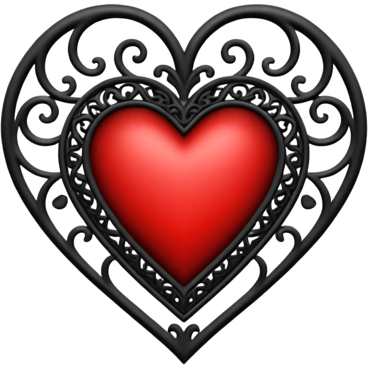 heart with black gothic filigree emoji