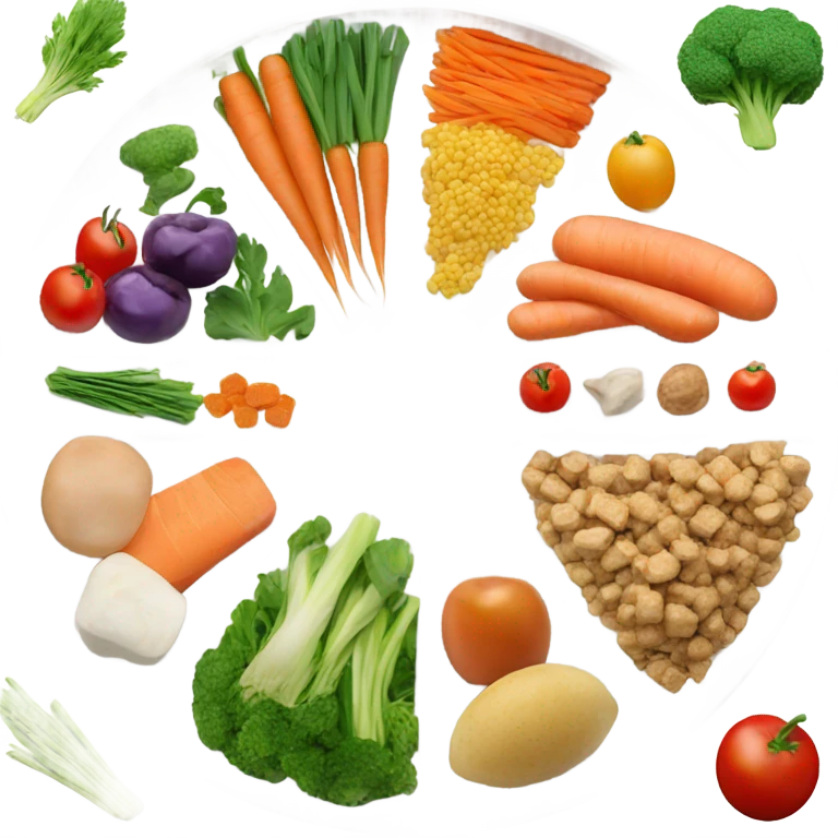 round white plate with healthy food emoji